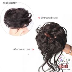 Dây Kẹp Tóc Bun Xoăn Lộn Xộn Chignon Donut Scrunchies - Phụ Kiện Thời Trang Co Giãn Cho Nữ, Chất Liệu Chịu Nhiệt Cao