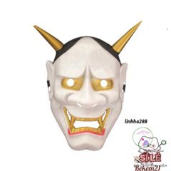 Mặt Nạ Hóa Trang Oni Hannya Halloween - Màu Đỏ, Trắng, Đen, Phụ Kiện Tiệc Tùng Ma Quái và Biểu Diễn Nghệ Thuật