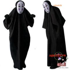 Bộ Trang Phục Hóa Trang Kaonashi Cosplay Spirited Away - Áo Choàng Đen và Mặt Nạ Vô Diện Cho Trẻ Em và Người Lớn