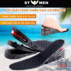 Lót Giày Nâng Chiều Cao Cao Cấp - Đệm Khí Siêu Thoáng, Điều Chỉnh 3-9cm Cho Nam Nữ, Giúp Tự Tin Hơn Trong Mọi Dịp