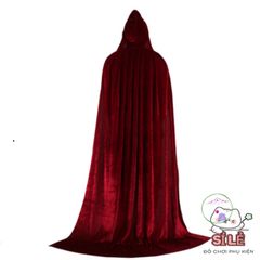 Áo Choàng Phù Thủy Dài Có Mũ - Trang Phục Halloween Huyền Bí Cho Dịp Hóa Trang, Kích Thước Đa Dạng