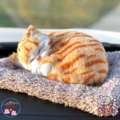 Gấu Bông Mèo Vằn Vàng Than Hoạt Tính - Người Bạn Dễ Thương Lọc Khí Sạch, Trang Trí Không Gian Sống, Thú Cưng An Toàn 28x20cm