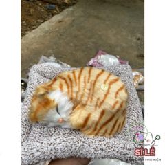 Gấu Bông Mèo Vằn Vàng Than Hoạt Tính - Người Bạn Dễ Thương Lọc Khí Sạch, Trang Trí Không Gian Sống, Thú Cưng An Toàn 28x20cm
