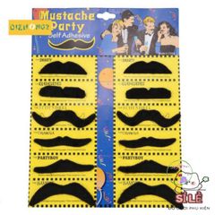 Bộ Phụ Kiện Râu và Ria Mép Dán - 12 Mẫu Hóa Trang Vui Nhộn Cho Tiệc Sinh Nhật, Lễ Hội và Chụp Ảnh