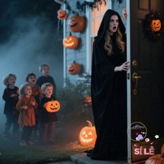 Áo Choàng Đen Polyester Có Mũ Halloween - Phù Thủy, Ma Cà Rồng, Thần Chết - Costume Unisex Phong Cách Hoá Trang