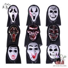 Mặt Nạ Halloween Kinh Hoàng - Phụ Kiện Cosplay Ma Quái, Tạo Phong Cách Bí Ẩn Cho Tiệc Hóa Trang