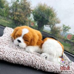 Mô Hình Thú Bông Ô Tô Chó Mèo Lớn Có Thảm Khử Mùi Than Hoạt Tính và Âm Thanh Sinh Động - Đồ Chơi Dễ Thương Cho Xe Hơi