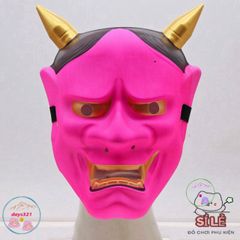 Mặt Nạ Hóa Trang Oni Noh Hannya - Quái Vật Hai Sừng Độc Đáo Cho Halloween - Phụ Kiện Nghệ Thuật Thú Vị