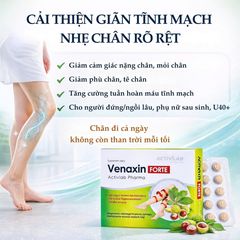Viên uống hỗ trợ tĩnh mạch Venaxin FORTE giảm nặng chân 30 viên