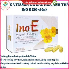 Viên uống Ino E - Bổ sung Vitamin E & Tinh dầu hoa anh thảo, Hỗ trợ Làm đẹp Da, Hộp 30 Viên Chất lượng Cao
