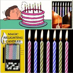 10 Cây Nến Thổi Không Tắt - Nến Ma Thuật Để Tổ Chức Tiệc Sinh Nhật và Giáng Sinh - Quà Tặng Vui Nhộn 10 Món
