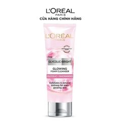 Sữa Rửa Mặt L'Oreal Paris Glycolic 100ml - Làm Sạch Sâu, Sáng Da với AHA và Niacinamide - Dưỡng Ẩm, Giảm Nếp Nhăn