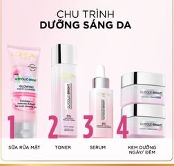 Sữa Rửa Mặt L'Oreal Paris Glycolic 100ml - Làm Sạch Sâu, Sáng Da với AHA và Niacinamide - Dưỡng Ẩm, Giảm Nếp Nhăn