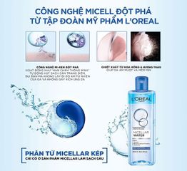 Nước Tẩy Trang L'Oreal Paris Micellar Water 400ml - Sạch Sâu, Loại Bỏ Bụi Bẩn & Trang Điểm, Dưỡng Ẩm Đa Năng 3-in-1 Cho Da Nhạy Cảm
