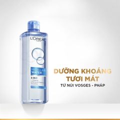 Nước tẩy trang L'Oreal Paris Micellar Water 400ml - Làm sạch sâu, loại bỏ bụi bẩn & trang điểm, phù hợp cho mọi loại da
