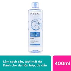Nước tẩy trang L'Oreal Paris Micellar Water 400ml - Làm sạch sâu, loại bỏ bụi bẩn & trang điểm, phù hợp cho mọi loại da