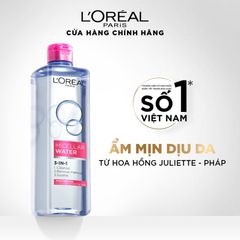 Nước tẩy trang L'Oreal Paris Micellar Water 3-in-1 400ml - Làm sạch sâu, dưỡng ẩm cho mọi loại da, không cồn, không paraben