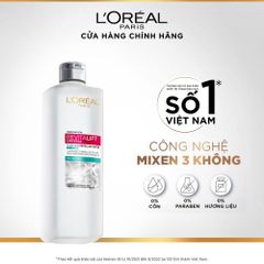 Nước Tẩy Trang L'Oreal Paris Micellar Water 400ml - Làm Sạch Sâu Da Dầu Mụn, Loại Bỏ Trang Điểm & Duy Trì Độ Ẩm 3-in-1