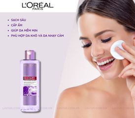 Nước Tẩy Trang L'Oreal Paris Micellar Water 400ml - Làm Sạch Sâu, Giúp Đem Lại Làn Da Tươi Sáng, Không Gây Kích Ứng, Dành Cho Mọi Loại Da