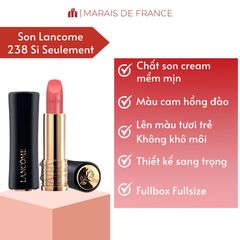 Son Lancôme L’Absolu Rouge Drama Cream 238 Si Seulement Màu Hồng Đào - Son Cao Cấp Chất Cream Mềm Mịn, Dễ Dùng Hằng Ngày