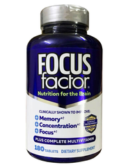 Viên uống bổ não Focus Factor 180 viên - Tăng cường trí nhớ, giảm stress, hỗ trợ tập trung, dinh dưỡng tự nhiên cho sức khỏe não bộ