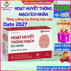 Thực phẩm bảo vệ sức khỏe Hoạt huyết Thông mạch Ích Nhân - Hỗ trợ tuần hoàn máu não, giúp cải thiện trí nhớ - Hộp 30 viên