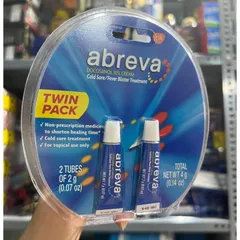 Kem Bôi Mụn Rộp Abreva 2g - Giúp Làm Lành Nhanh Vết Loét, Giảm Đau Ngứa Do Virus Herpes Simplex