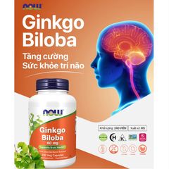 NOW Ginkgo Biloba 60 mg-viên uống giúp cải thiện chức năng não bộ và tăng tuần hoàn máu não