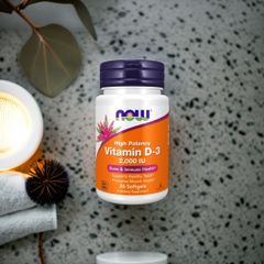 Viên uống NOW Vitamin D3 2000 IU - Tăng cường sức đề kháng, hỗ trợ xương chắc khỏe và cải thiện tâm trạng, thực phẩm bổ sung tự nhiên từ Mỹ
