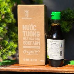 Nước tương cho bé ăn dặm từ mật hoa dừa Sokfarm - Nước chấm tự nhiên ít muối, không chất bảo quản, an toàn cho trẻ em