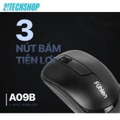 Chuột Không Dây Fuhlen A09B - Công Nghệ Nano 2.4GHz, Độ Phân Giải 1000DPI, Thiết Kế Ergonomic, Tiết Kiệm Pin Cho Laptop và PC