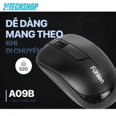 Chuột Không Dây Fuhlen A09B - Công Nghệ Nano 2.4GHz, Độ Phân Giải 1000DPI, Thiết Kế Ergonomic, Tiết Kiệm Pin Cho Laptop và PC