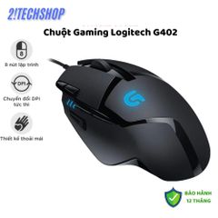 Chuột Gaming Logitech G402 Hyperion Fury - 4000 DPI, LED RGB, Tốc Độ Quét 1ms, Thiết Kế Công Thái Học - Phụ Kiện Chơi Game Chuyên Nghiệp