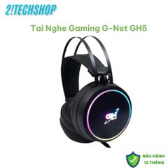 Tai Nghe GNet GH5 RGB Chụp Tai Đen, Âm Thanh 7.1 USB LED, Micro Lọc Âm, Dây 1.8m - Hàng Chính Hãng, Phù Hợp Game và Học Online