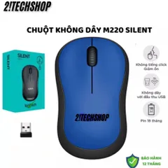 Chuột Không Dây Logitech M220 Silent - Thiết Kế Nhỏ Gọn, Không Tiếng Ồn, Thích Hợp Cho PC/Laptop, Bảo Hành 12 Tháng