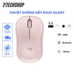Chuột Không Dây Logitech M220 Silent - Chuột Văn Phòng Yên Tĩnh, Kết Nối USB 2.4GHz, Tuổi Thọ Pin 18 Tháng, Tặng Pin Hỗ Trợ