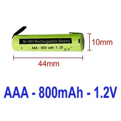 Pin Sạc AAA 1.2V 800mAh NiMH/NiCd Hàn Sẵn Niken - Thay Thế Cho Máy Cạo Râu, Tông Đơ, Thiết Bị Điện Tử Khác