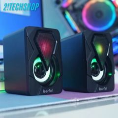 Loa Mini 2.0 LeerFei E-1046 - Loa Vi Tính RGB Âm Thanh Ấm Áp, Thiết Kế Thời Trang, Nhiều Màu Sắc Đen/Trắng/Hồng, Bảo Hành 06 Tháng