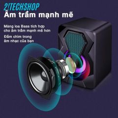 Loa Mini 2.0 LeerFei E-1046 - Loa Vi Tính RGB Âm Thanh Ấm Áp, Thiết Kế Thời Trang, Nhiều Màu Sắc Đen/Trắng/Hồng, Bảo Hành 06 Tháng