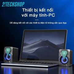 Loa Mini 2.0 LeerFei E-1046 - Loa Vi Tính RGB Âm Thanh Ấm Áp, Thiết Kế Thời Trang, Nhiều Màu Sắc Đen/Trắng/Hồng, Bảo Hành 06 Tháng