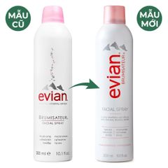 Xịt Khoáng Dưỡng Ẩm Evian Facial Spray 300mL - Nước Khoáng Tự Nhiên, Pháp, Dưỡng Da Mịn Màng, Phù Hợp Mọi Loại Da