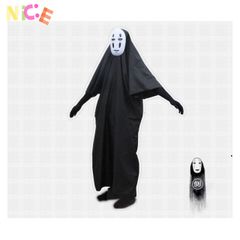 Bộ Hóa Trang Bí Ẩn - Áo Choàng Đen và Mặt Nạ Vô Diện LUC55 cho Bữa Tiệc Hóa Trang, Dành Cho Trẻ Em và Người Lớn