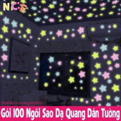 Bộ 100 Miếng Dán Tường Sao Phát Quang - Trang Trí Phòng Ngủ Cho Bé, Hình Sao Lung Linh Đêm Kỳ Diệu, Đèn Ngủ Dễ Dàng Tùy Chỉnh