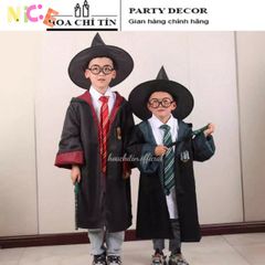 Bộ Trang Phục Phù Thủy Harry Potter Gryffindor - Áo Choàng, Cà Vạt, Gậy Phát Sáng, Kính và Nón Dành Cho Bé - Đồ Hóa Trang Lễ Hội