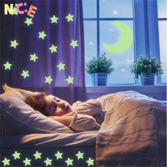 Bộ 100 Decal Dạ Quang Ngôi Sao KUNHEV - Đồ Trang Trí Phòng Ngủ Trẻ Em, Dán Tường Phát Sáng Nhiều Màu, Nghệ Thuật Huyền Bí