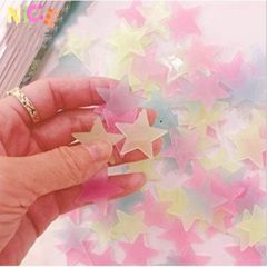 Bộ 100 Decal Dạ Quang Ngôi Sao Màu Sắc - Dán Tường Trang Trí Phòng Ngủ Trẻ Em, Phát Sáng Lung Linh Ban Đêm