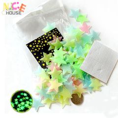 Miếng Dán Tường Ngôi Sao Phát Sang Đêm - Bộ 100 Miếng Dán Dạ Quang An Toàn Cho Trẻ Em - Trang Trí Phòng Ngủ Huyền Ảo