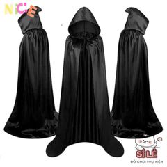 Áo Choàng Phù Thủy Harry Potter Đen Bí Ẩn Kèm Mũ - Trang Phục Halloween Độc Đáo Cho Các Tín Đồ Văn Hoá Pop