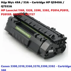 Hộp Mực In 49A / 53A - Cartridge HP Q5949A / Q7553A Cho Máy LaserJet 1160, 1320, P2014, P2015 - Chất Lượng Cao, In Siêu Nét, Tiết Kiệm Mực