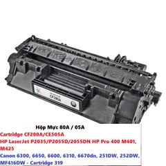 Hộp Mực 80A/05A - Cartridge HP CF280A/CE505A Cho Máy In LaserJet P2035/P2055DN và Canon 6300, 6650, Chất Lượng Cao, In Nét Rõ